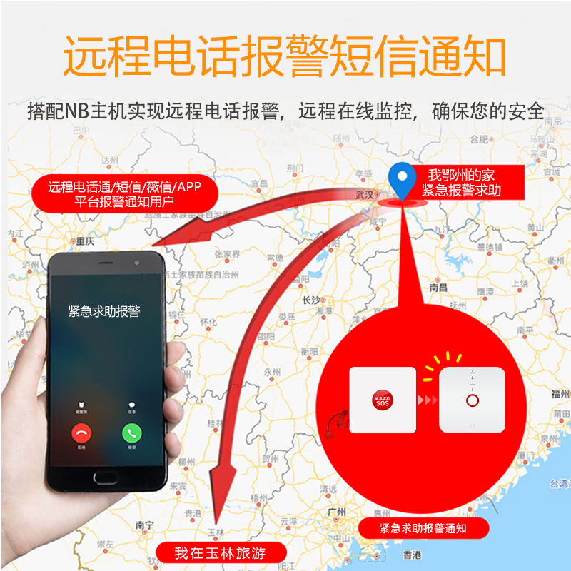 NB-IoT紧急求救按钮 老人一键报警SOS求助手动报警 智慧养老网关