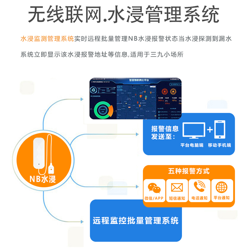 NB-IoT水浸报警器 智能溢水探测器SR-N06